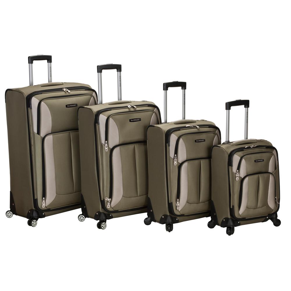 Rockland 4-Piece Impact Spinner Softside Luggage Set, Olive, Green was $460.0 now $151.8 (67.0% off)