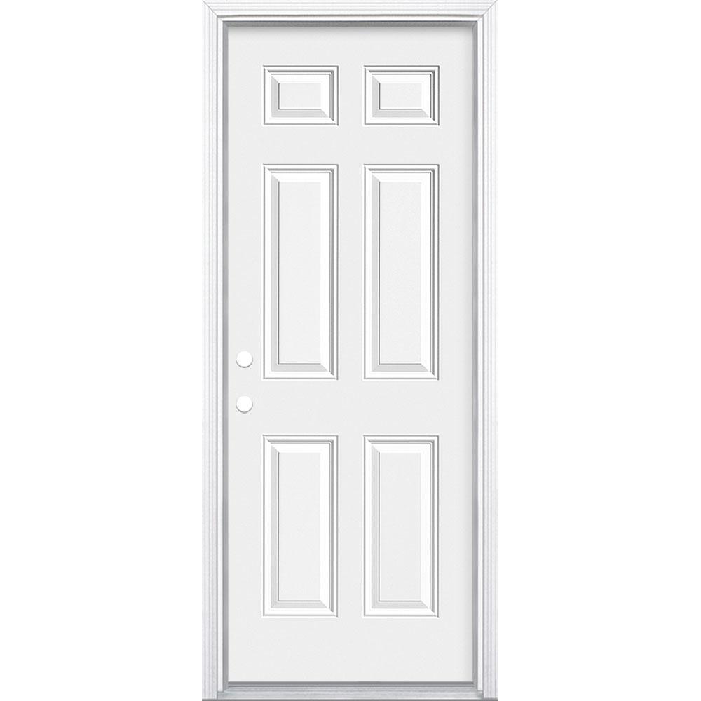 Masonite 30 In X 80 In 6 Panel Right Hand Inswing Primed Steel