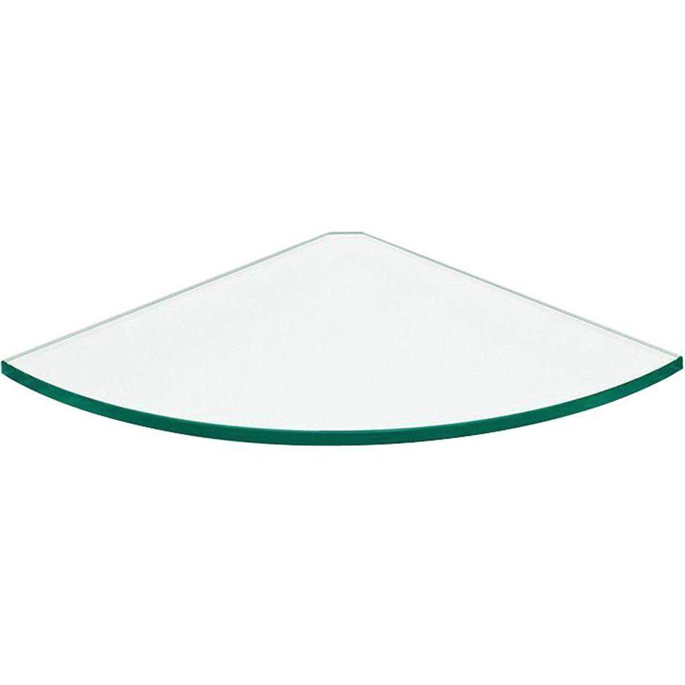 Dolle 10 in. x 10 in. x 5/16 in. Corner Glass Line Shelf in Clear30326