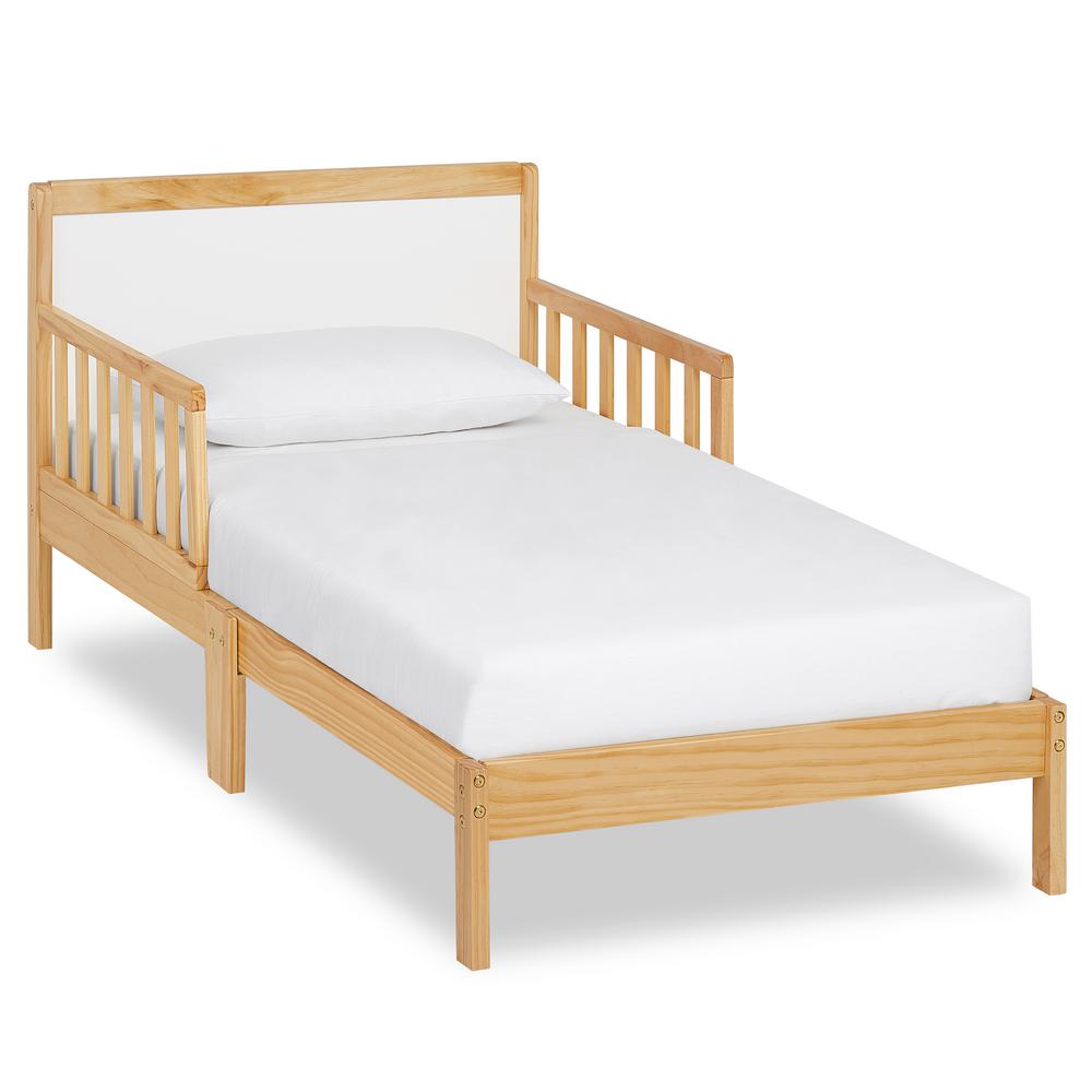 Dream On Me Brookside Natural and White Toddler Bed648NW The Home Depot