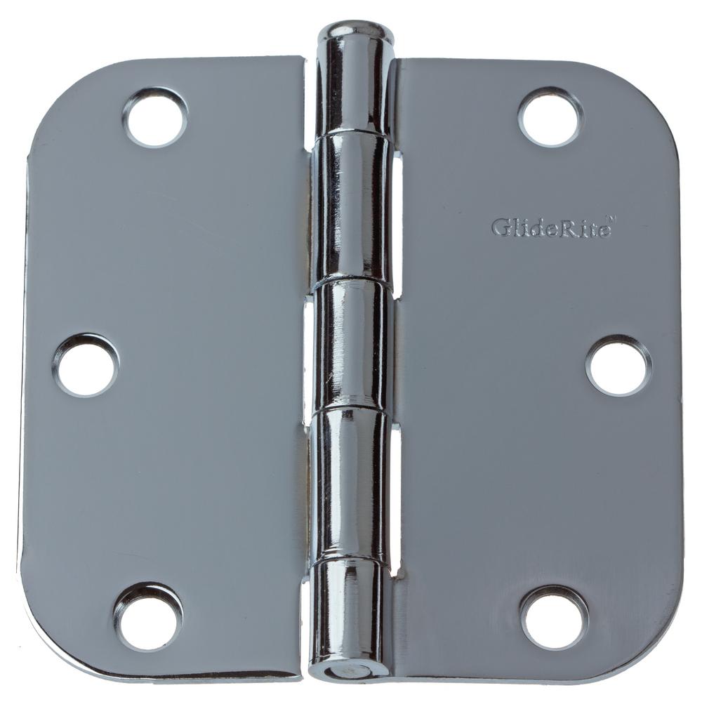 Gliderite 3 1 2 In Polished Chrome Steel Door Hinge 5 8 In