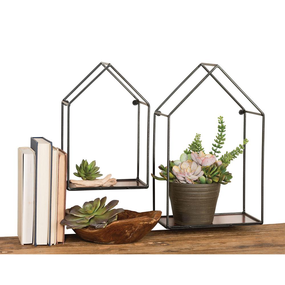 House 1 Shelf Antique Copper Wall Shelves Set Of 2