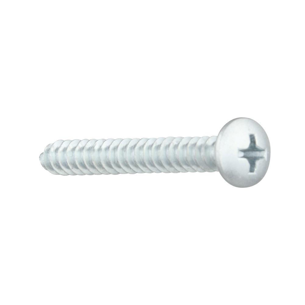Zinc Plated Phillips Drive Round Head Pack of 100 Steel Sheet Metal Screw Type A #12-11 Thread Size 1 Length