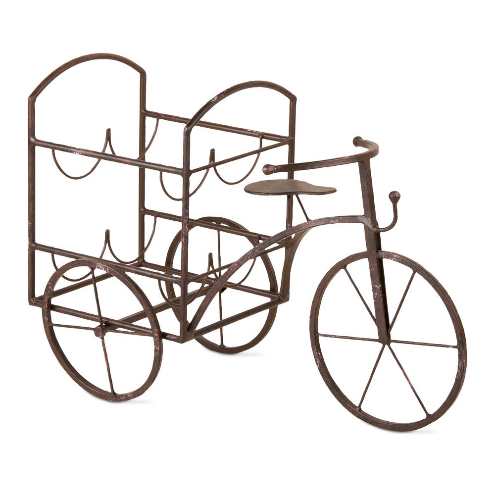 Tag 4 Bottle Iron Lorry Tricycle Wine Rack Tag206455 The Home Depot Tag 4 Bottle Iron Lorry Tricycle Wine Rack