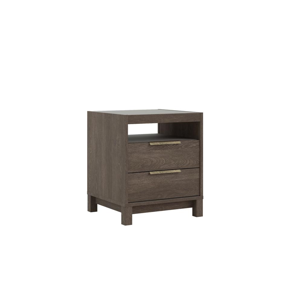 Tvilum Rainier 2 Drawer 1 Shelf Nightstand 70741glgl The Home Depot