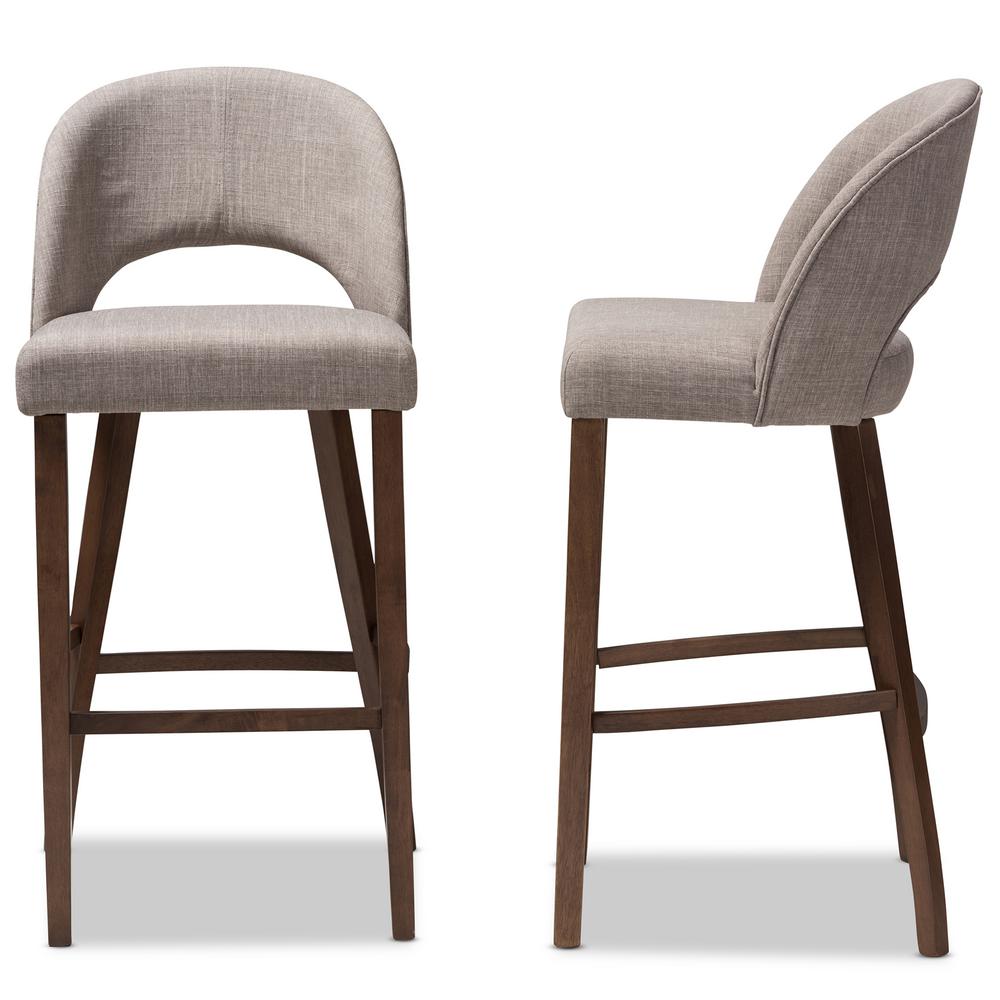 Baxton Studio Melrose 30 In Light Gray Bar Stool Set Of 2 144 Light Gray Bar Stool Set Of 2