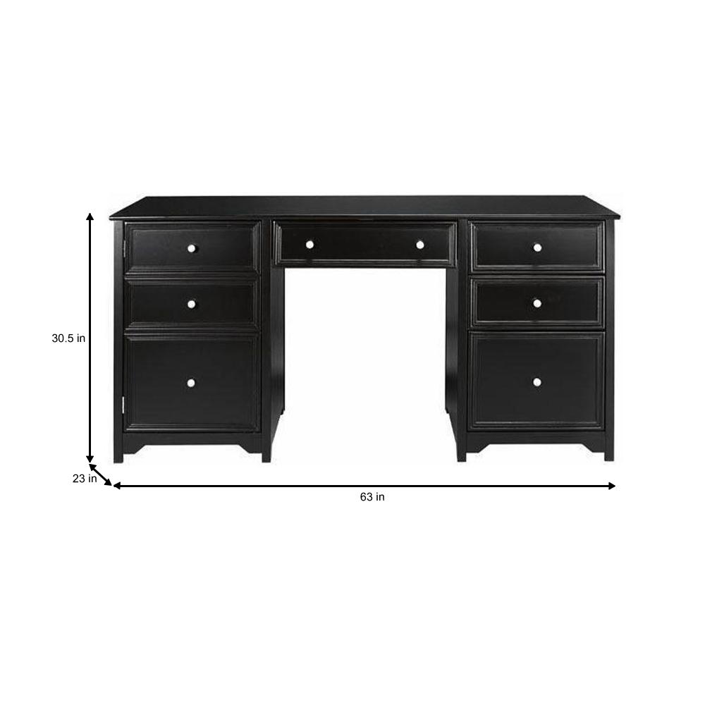 Home Decorators Collection Oxford Black Executive Desk 30 5 In H