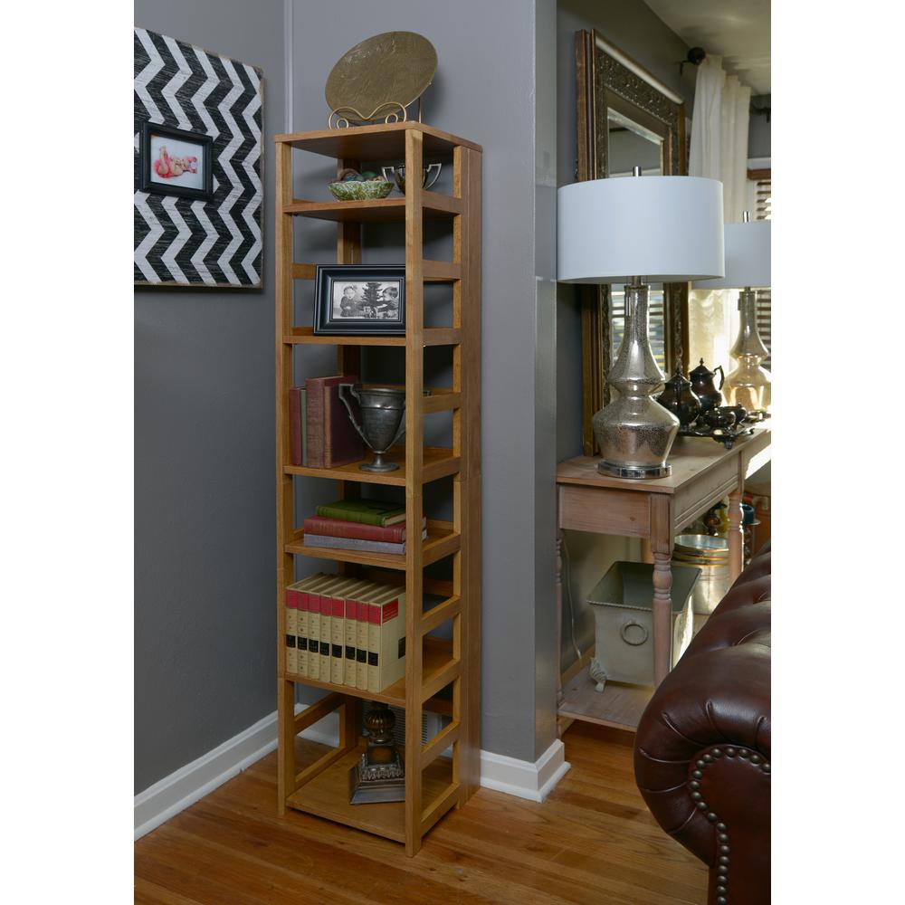 Niche Flip Flop Um Oak 6 Shelf Square Folding Bookcase Niche Flip Flop Um Oak 6 Shelf Square Folding Bookcase Ffsq6712mo The Home Depot