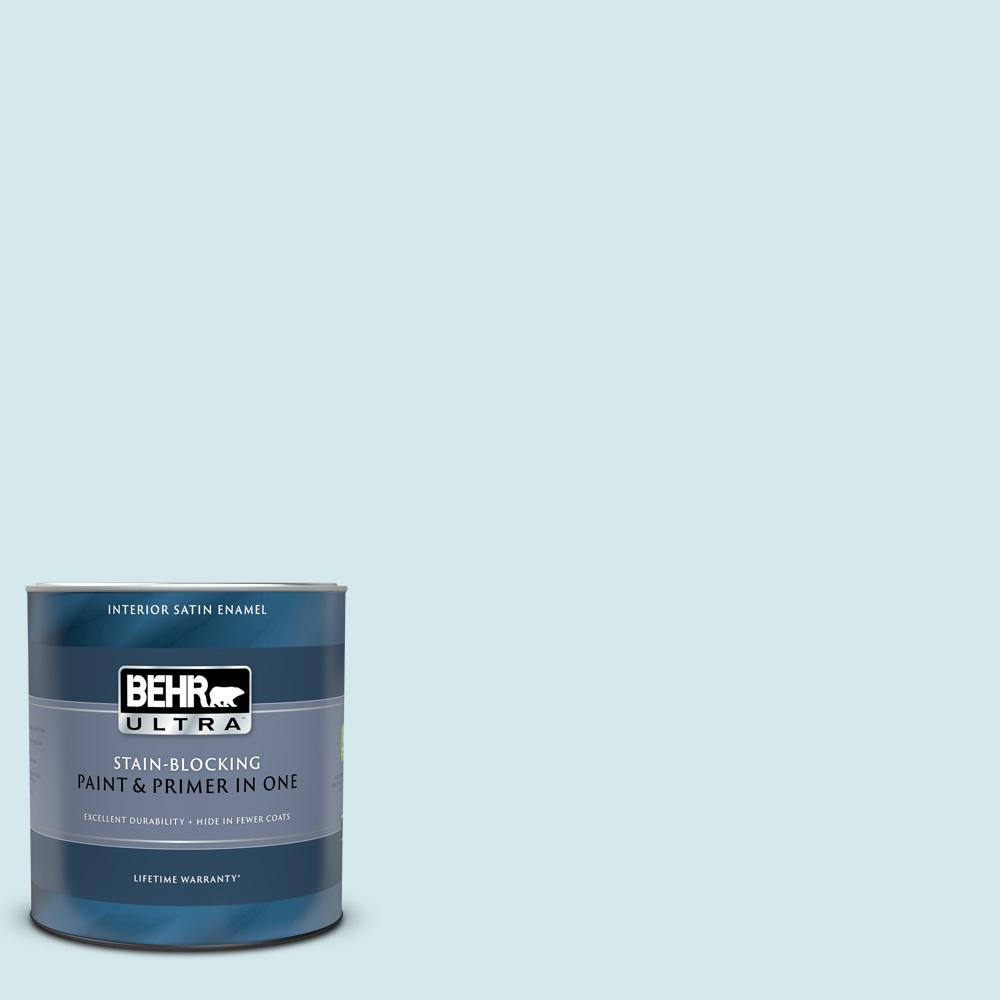 BEHR ULTRA 1 qt. #S490-1 Permafrost Satin Enamel Interior Paint and ...