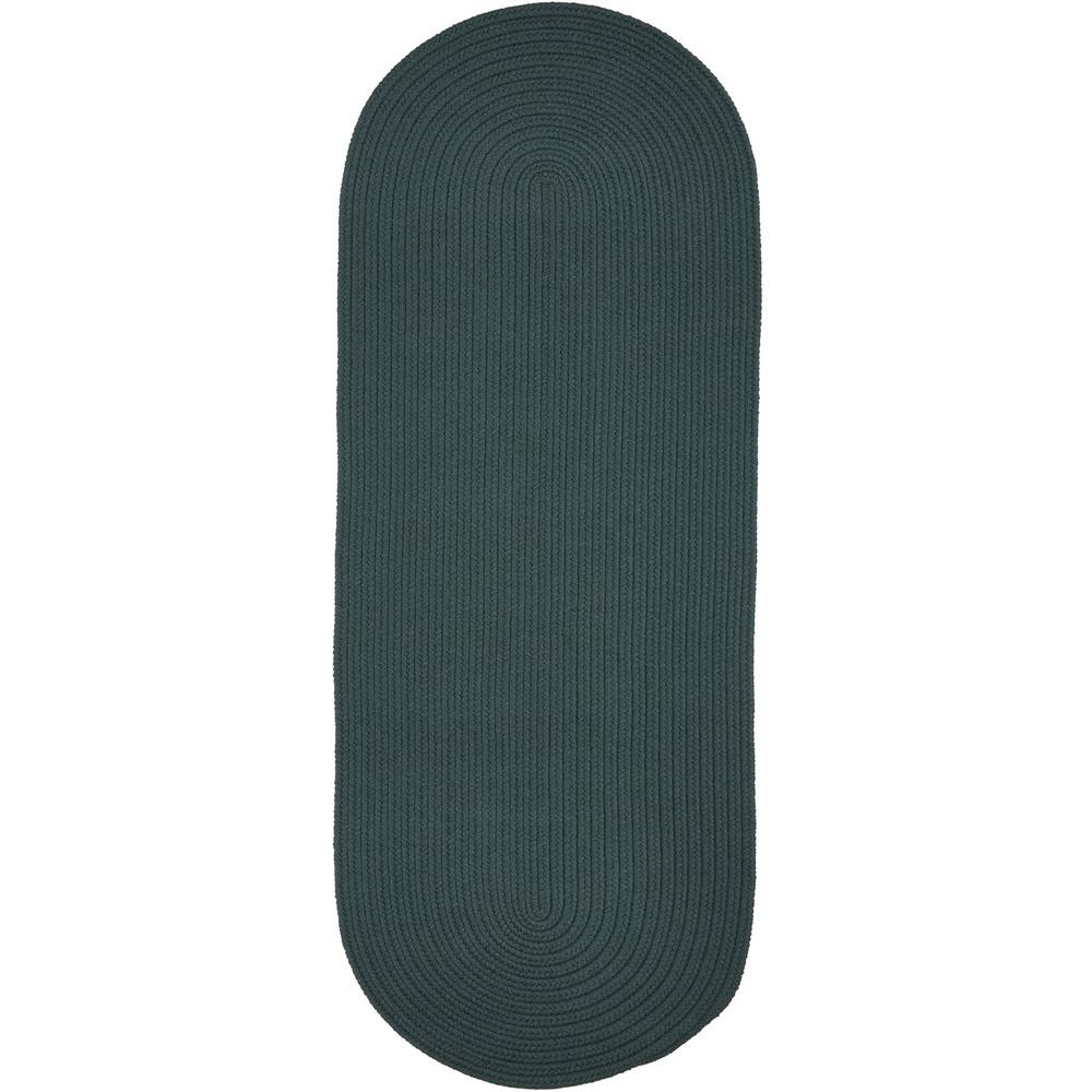 Rhody Rug Texturized Solid Teal Poly 2 ft. x 6 ft. Braided Runner RugTS34R024X072 The Home Depot