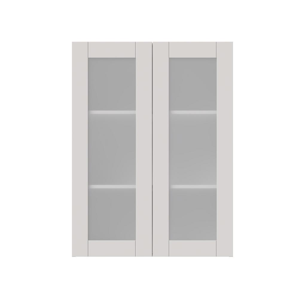 J Collection Shaker Assembled 30x40x14 In Wall Cabinet With Frosted Glass Doors Vanilla White Wg3040 Ws The Home Depot Wall Cabinet With Frosted Glass Doors, White Cabinet With Frosted Glass Doors