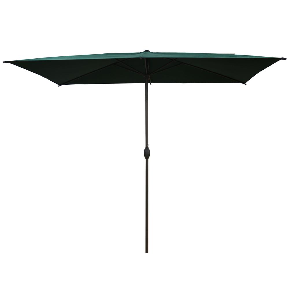 Abba Patio 6 5 Ft X 10 Ft Rectangular Market Push Tilt Patio Umbrella In Dark Green Ap23386ctdg The Home Depot