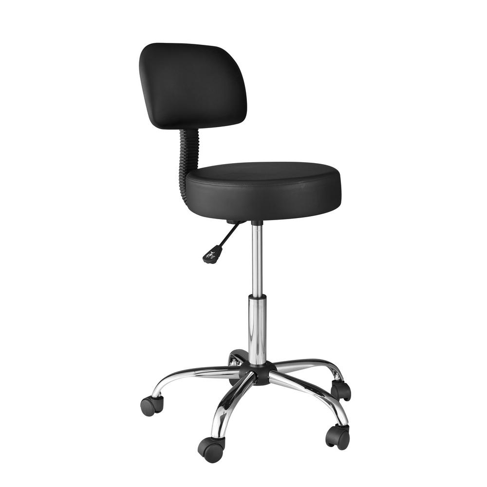 Medical Stool Office Chair Lab Exam Dental Doctor Back Cushion Padded