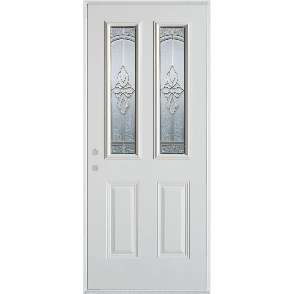 Stanley Doors 32 in. x 80 in. Traditional Zinc 2 Lite 2