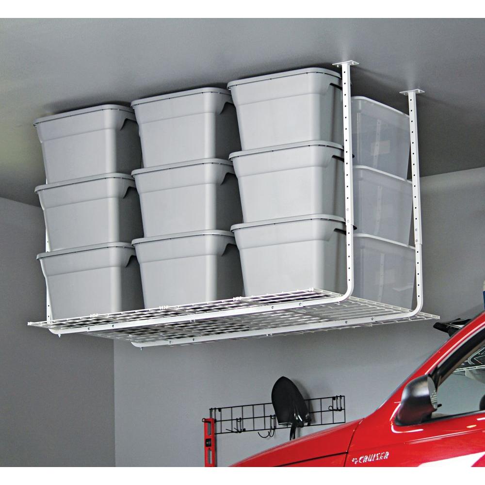 Hyloft 60 In W X 45 In D Adjustable Height Garage Ceiling Mount Storage Unit