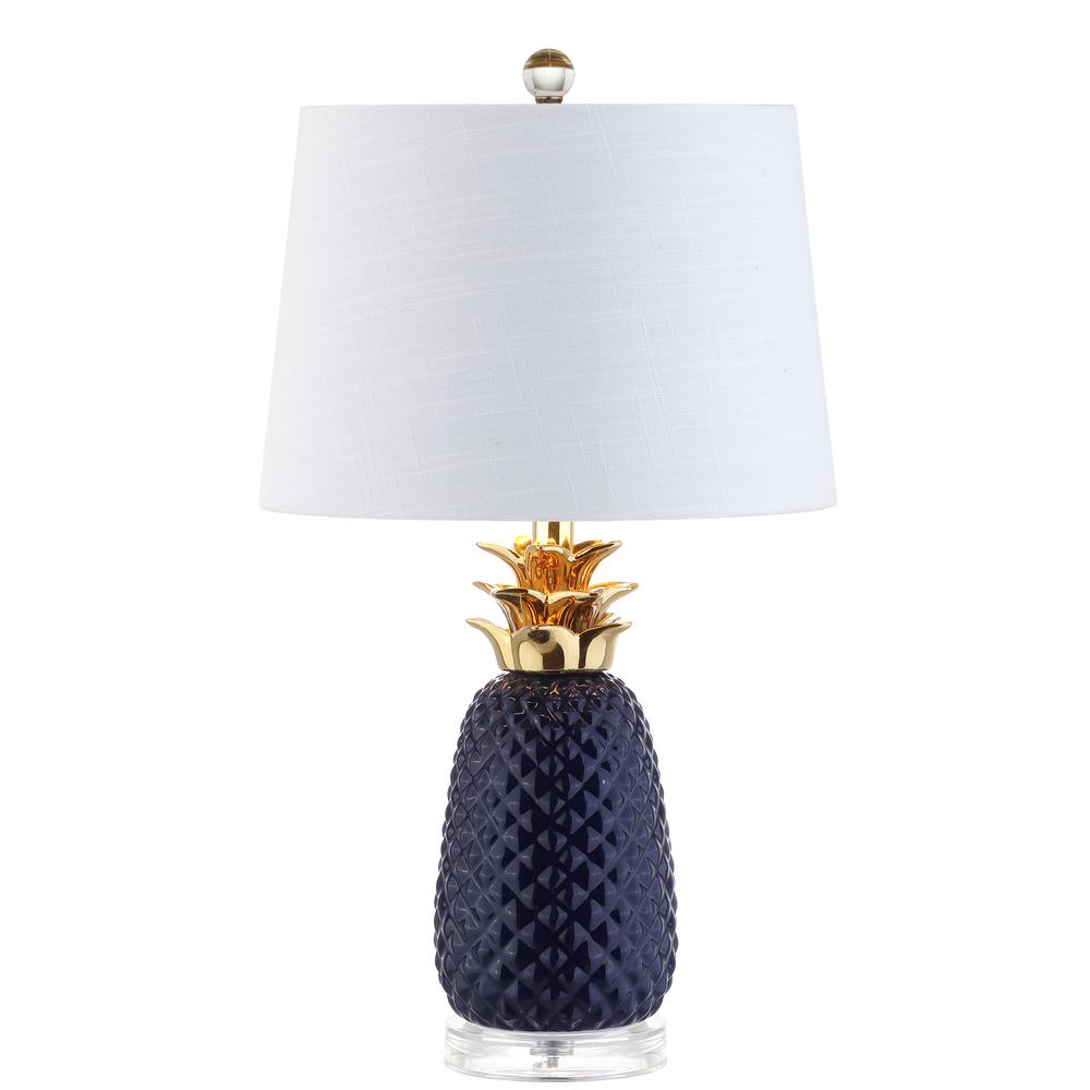 JONATHAN Y Pineapple 23 in. Navy/Gold Ceramic Table LampJYL4019A The