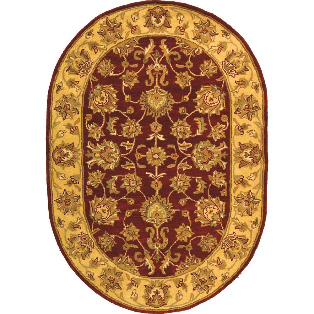 Safavieh Heritage Red/Gold 7 ft. 6 in. x 9 ft. 6 in. Oval Area RugHG343C8OV The Home Depot