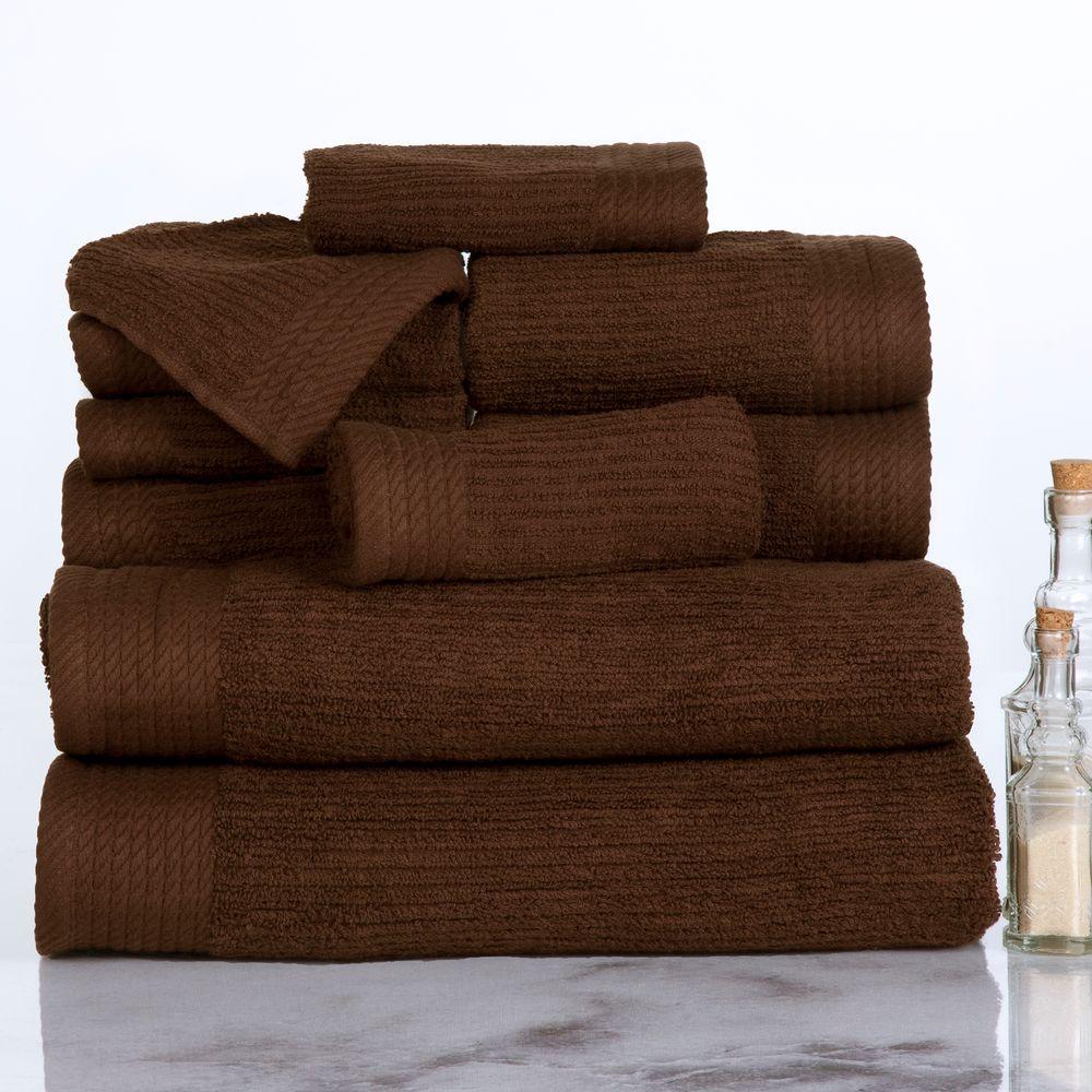 Lavish Home 100 Cotton Towel Set in Taupe (12Piece)670014T The