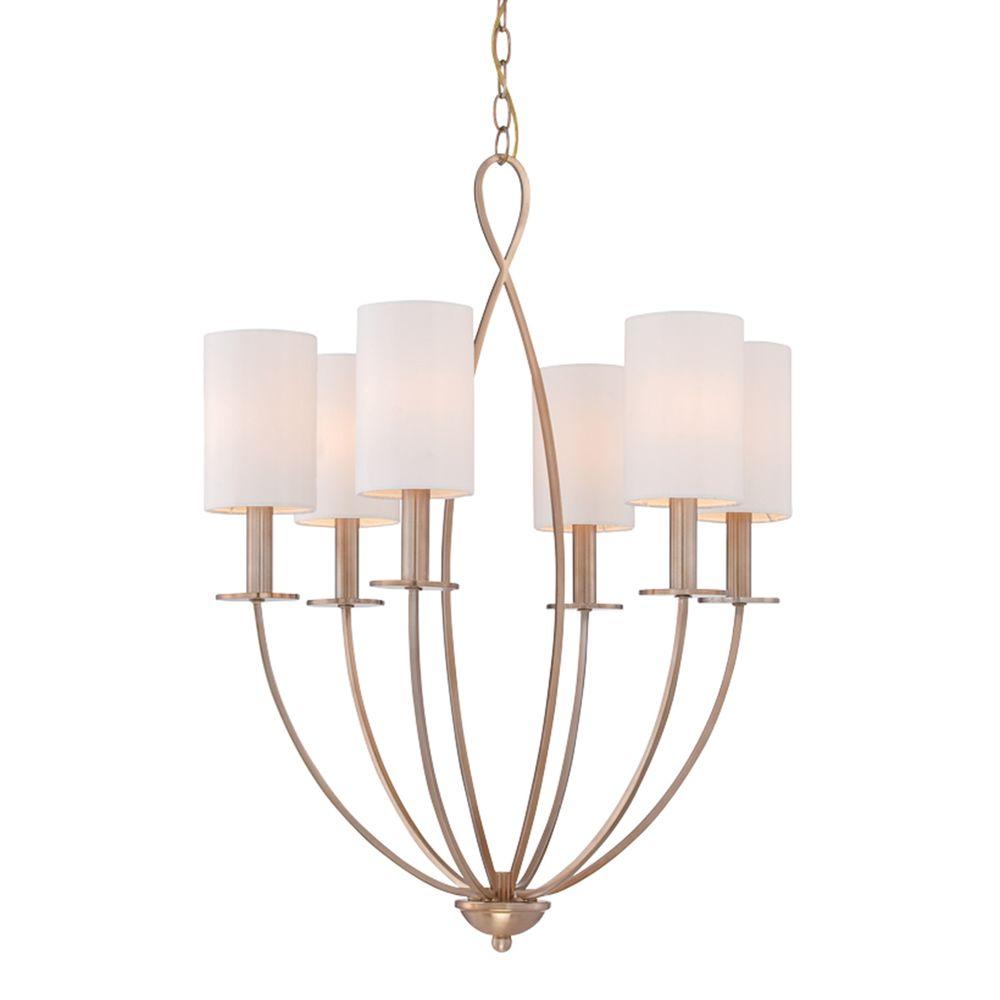Eurofase Castana Collection 6 Light Gold Chandelier With Fabric Eurofase Castana Collection 6 Light Gold Chandelier With Fabric Shade