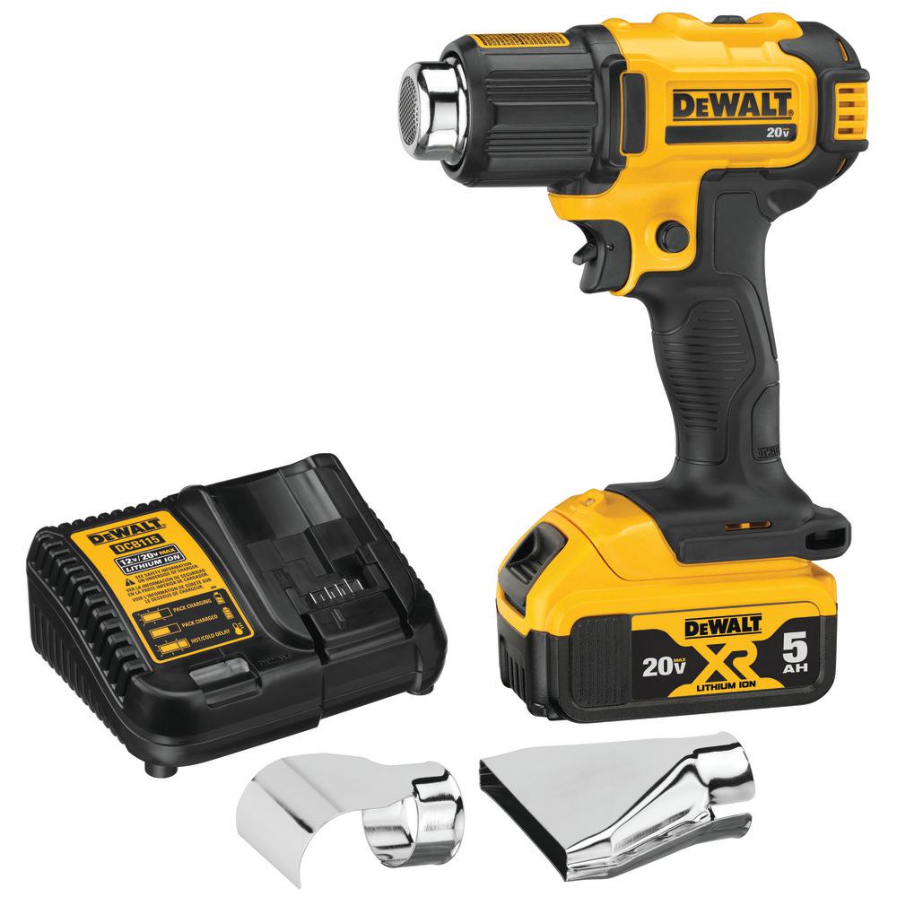 Dewalt 20-volt Max Lithium-ion Cordless Heat Gun With 5 Ahr Battery And 