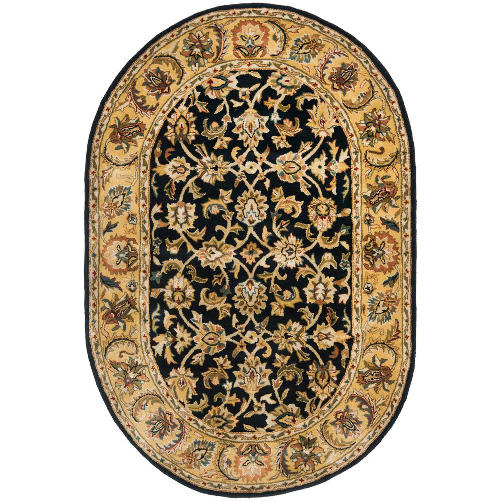 Safavieh Clic Black Gold 5 Ft X 7 Oval Area Rug Cl758b 5ov Safavieh Clic Black Gold 5 Ft X 7 Oval Area Rug