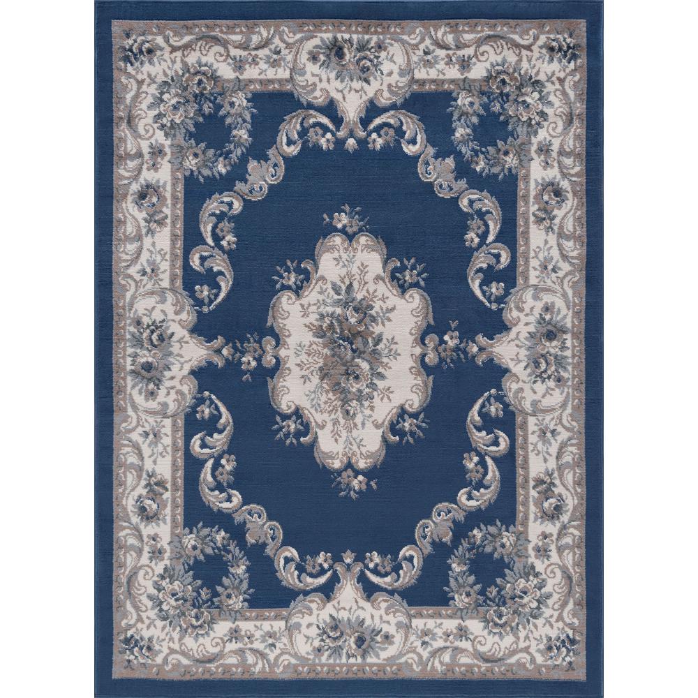 Tayse Rugs Hampton Traditional Navy 8 ft. x 10 ft. Area RugHMP3907