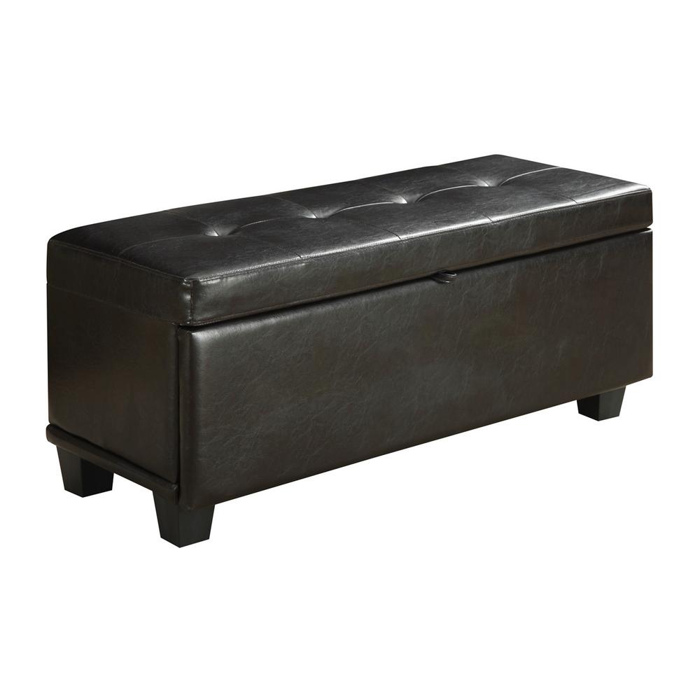 Home Decorators Collection Chambers Round Canvas Shoe Ottoman in Script