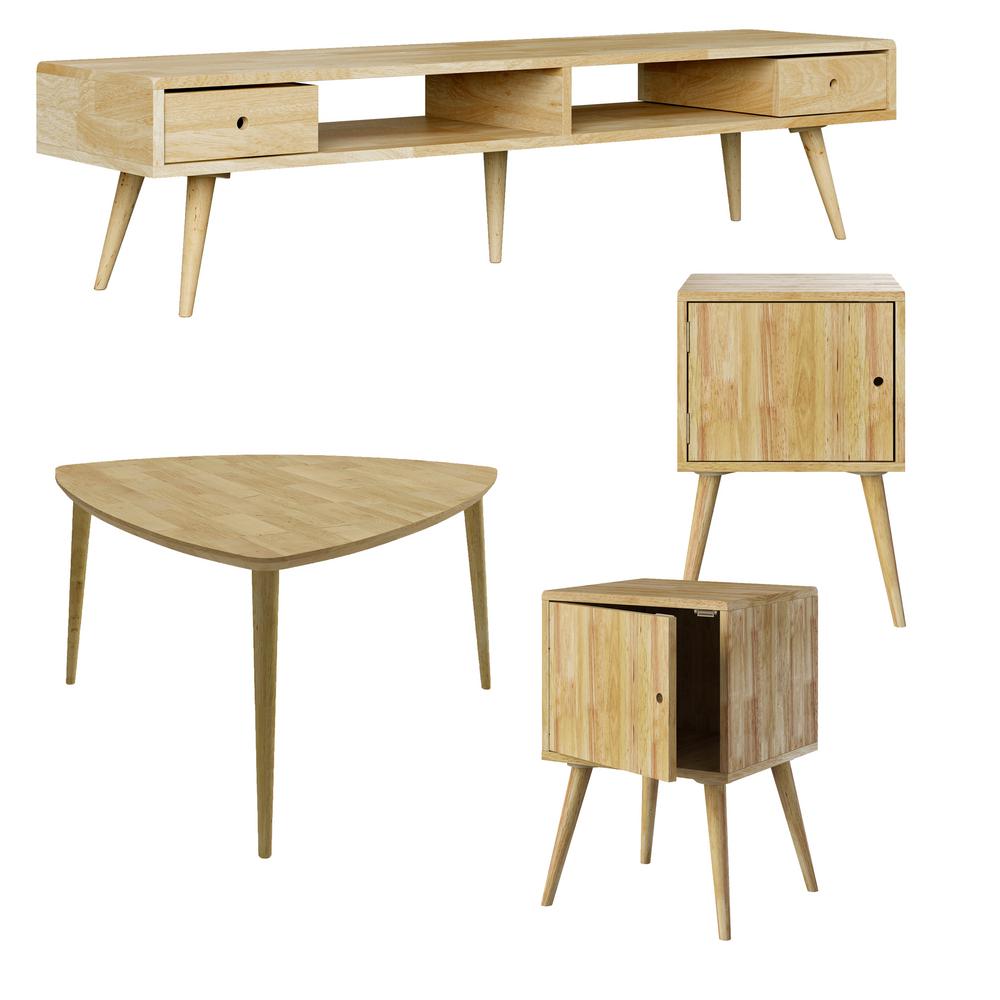Handy Living Freemont 4 Piece Solid Wood Table Set With Two Storage End Tables Triangular Cocktail And Tv Stand In Natural A171472 The Home Depot - Solid Wood End Tables With Storage Handy Living Freemont 4 Piece Solid Wood Table Set With Two Storage End Tables Triangular Cocktail And Tv Stand In Natural A171472 The Home Depot - Solid Wood End Tables With Storage