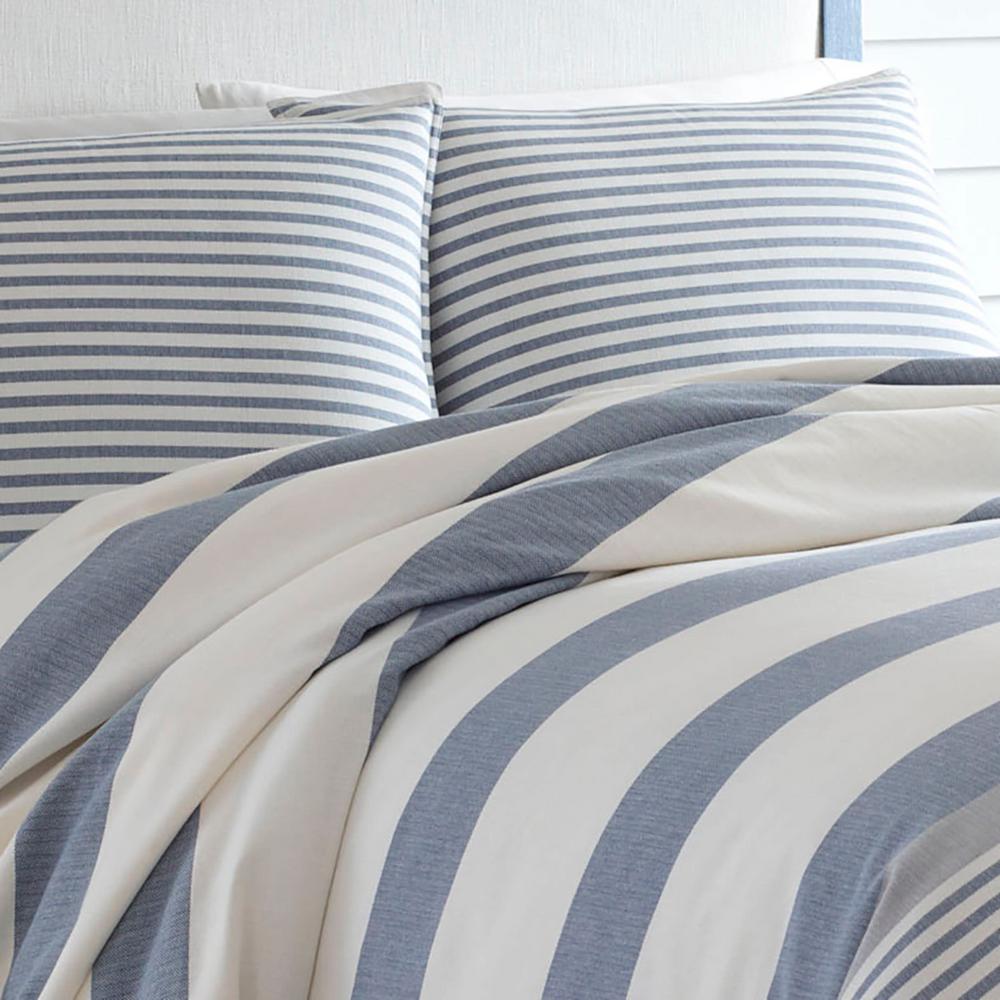 blue striped comforter twin