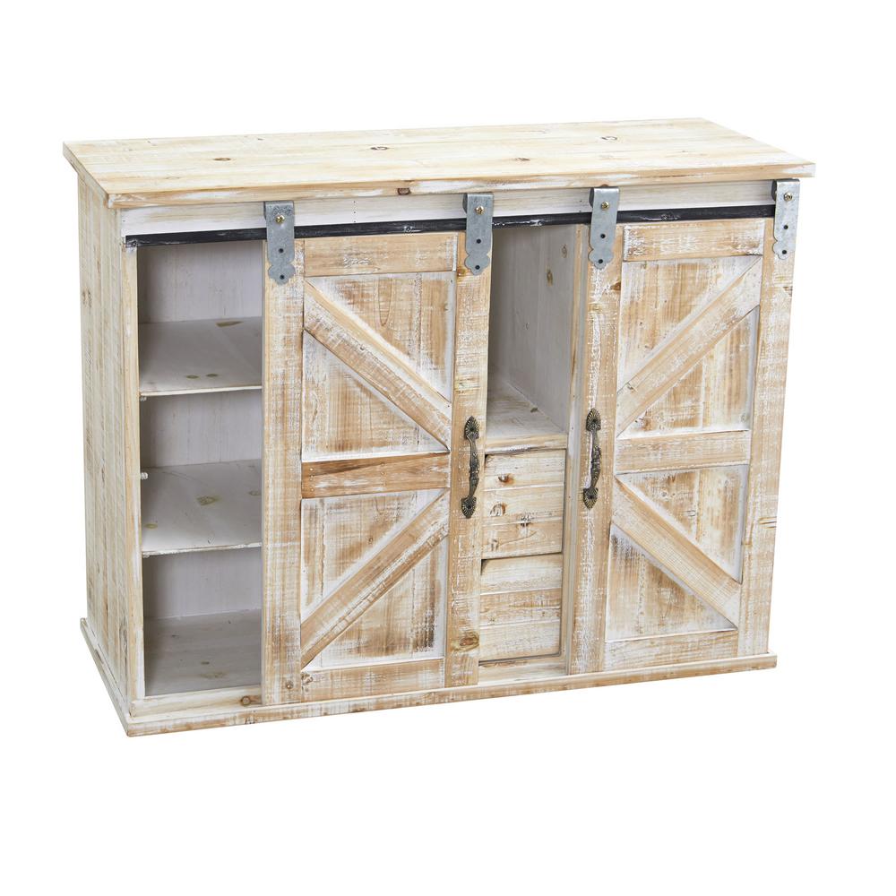 Home Garden Furniture Storage Console Cabinet Grey White Modern