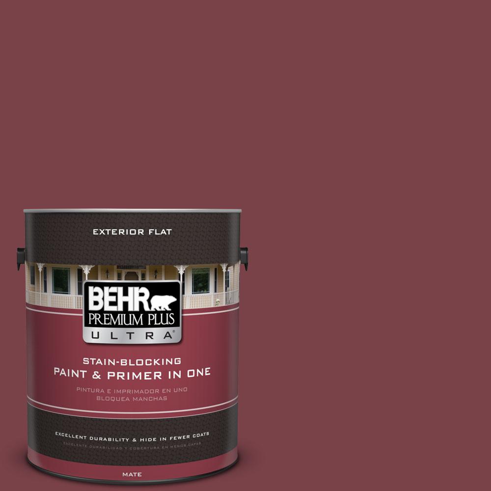 BEHR Premium Plus Ultra 1gal. PPU113 Spiced Wine Flat Exterior Paint