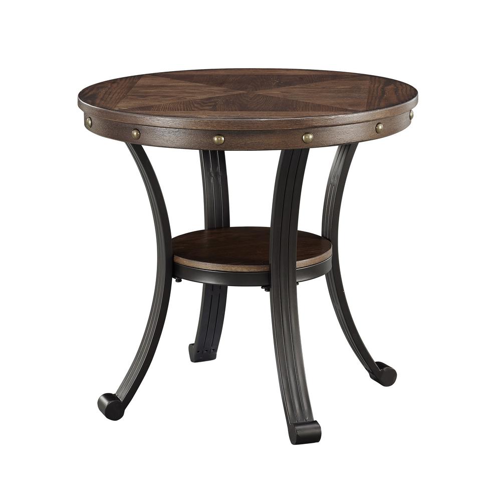 Powell Franklin Oak Side Table 16a8243st The Home Depot Powell Franklin Oak Side Table