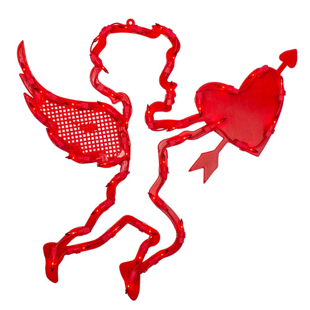 Northlight 17 In Lighted Valentine S Day Cupid With Heart Window