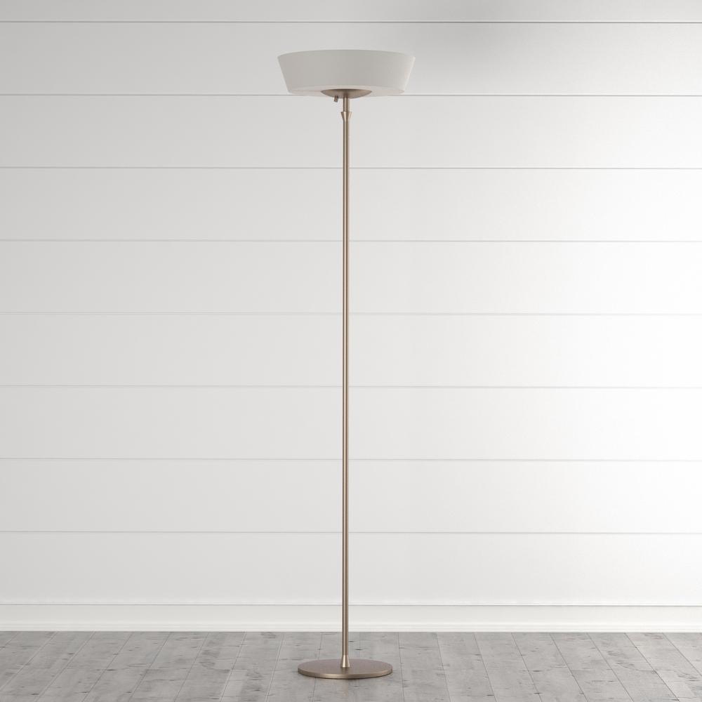 Satin Steel Floor Lamp With White Shade, Adesso Harper 300 Watt Floor Lamp