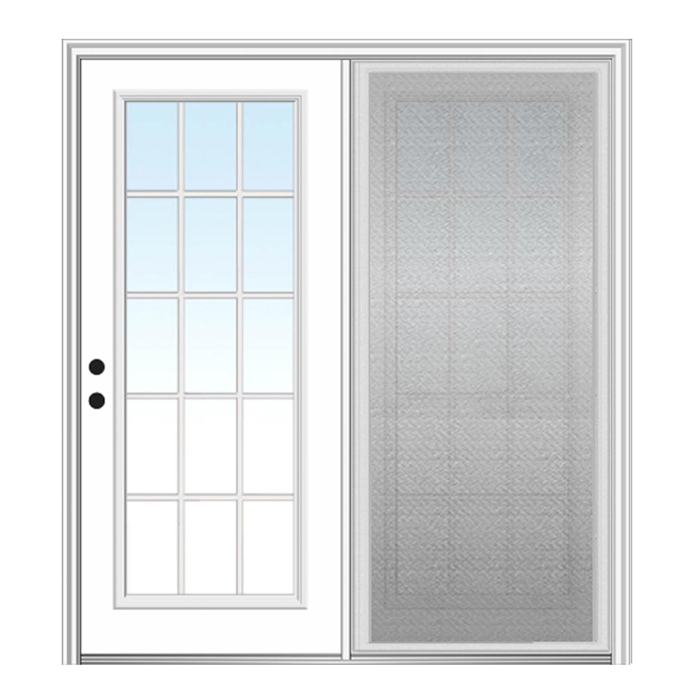 MMI Door 60 in. x 80 in. Primed Fiberglass Prehung Right Hand Grilles