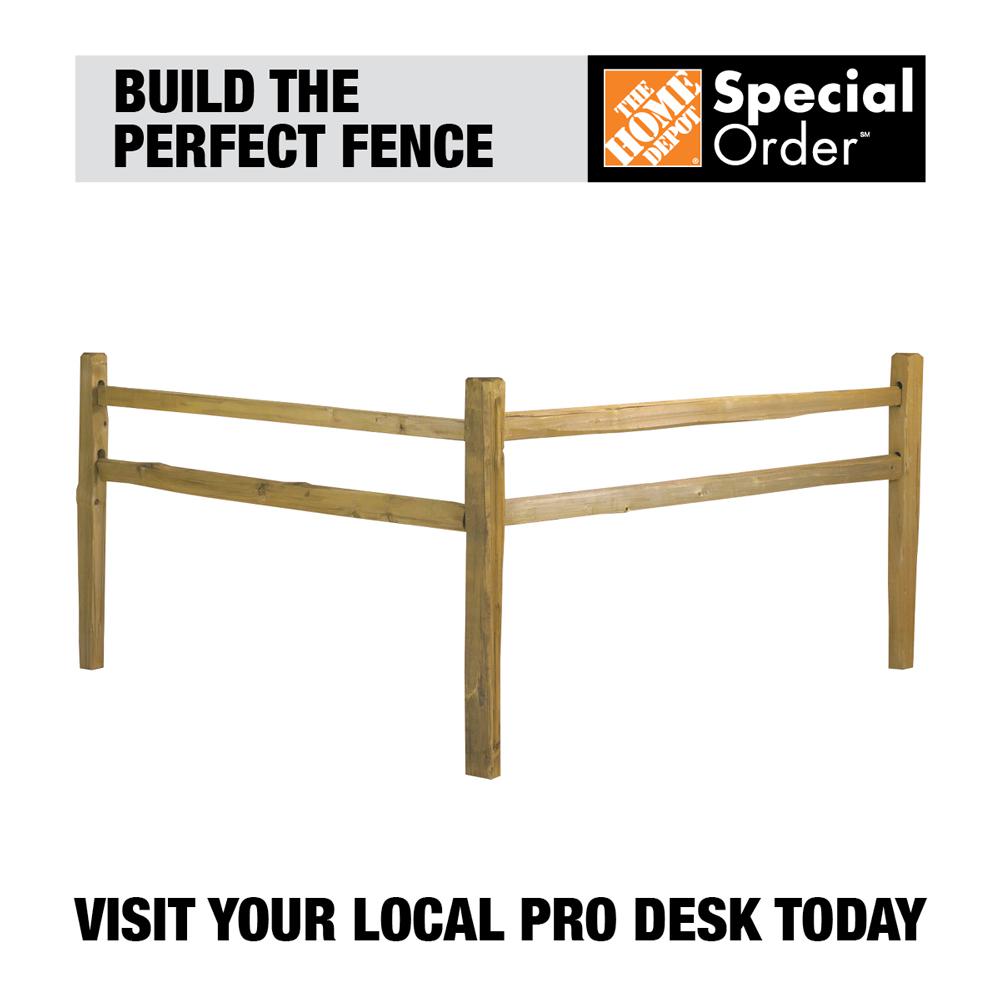 2 in. x 4 in. x 11 ft. Pressure-Treated Poplar Wood Split Rail Fence