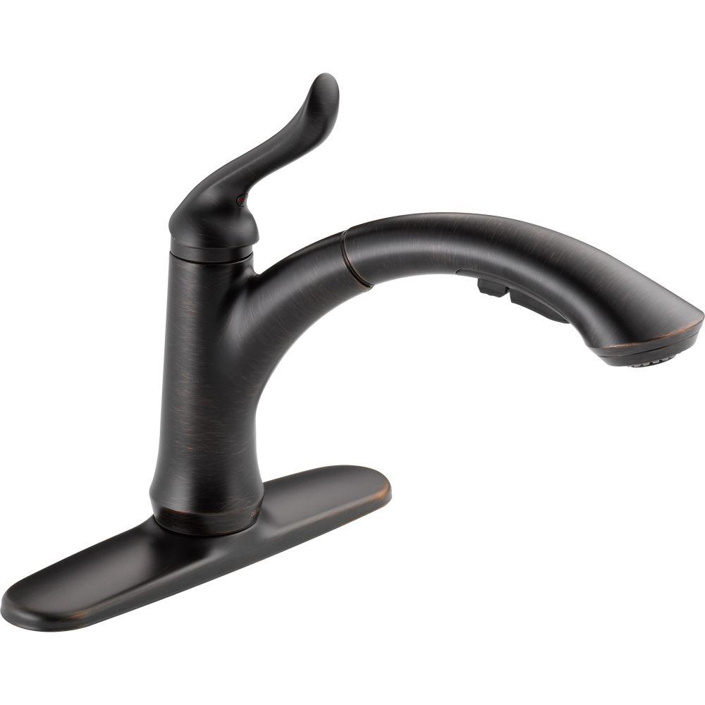 Delta Linden Single-Handle Pull-Out Sprayer Kitchen Faucet ...