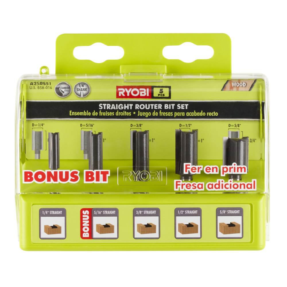 Ryobi Straight Router Bit Set (5-Piece)-A25RS51 - The Home Depot