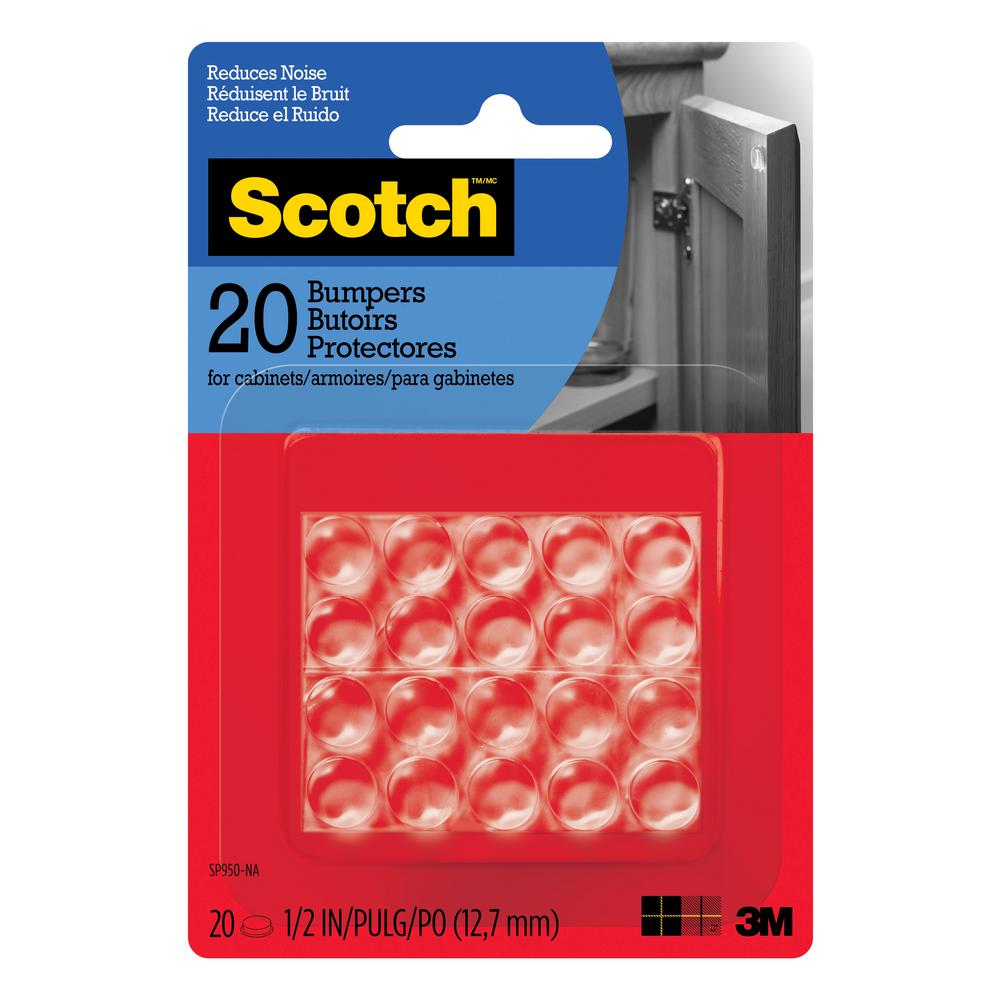 3m Scotch 1 2 In Clear Round Self Stick Rubber Bumpers 20 Pack