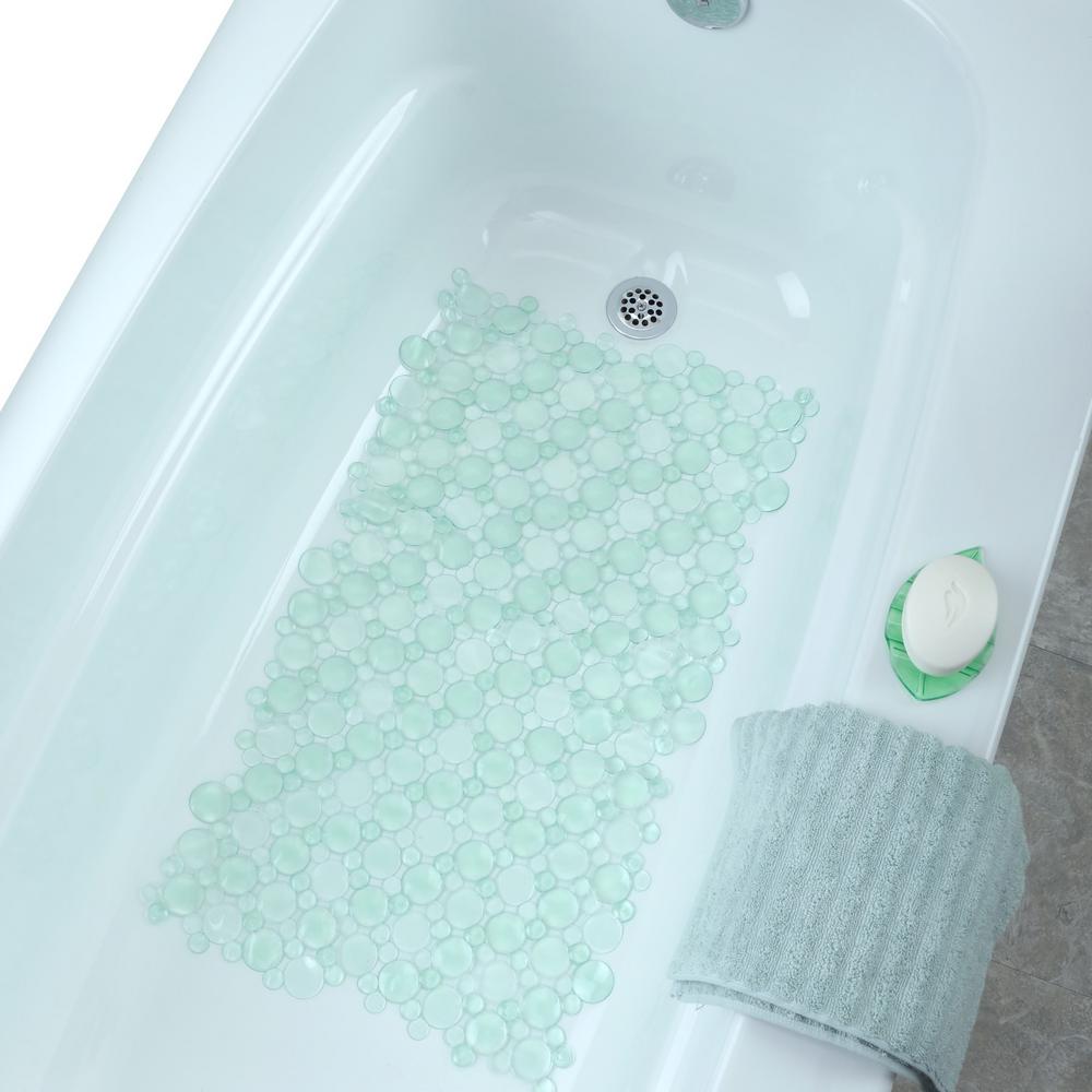 Slipx Solutions 17 In X 30 In Burst Of Bubbles Bath Mat In Light