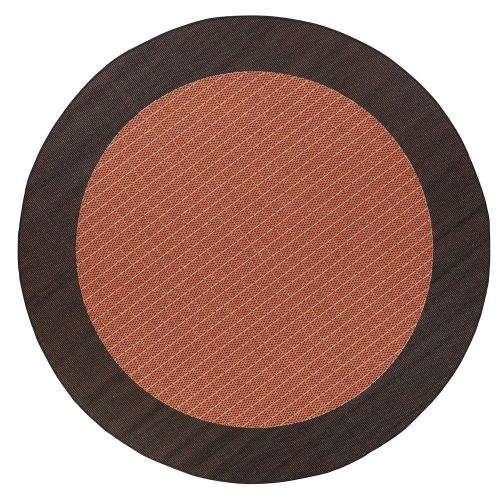 Round Outdoor Rugs The Home Depot Checkered Field Terracotta 9 Ft Round Area Rug