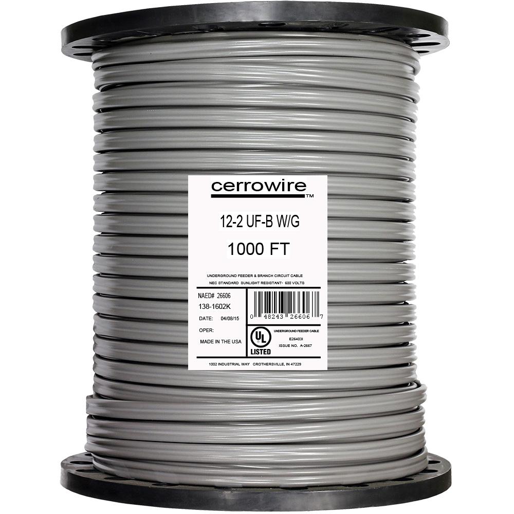 1,000 ft. 12/2 Solid UF-B Wire-138-1602K - The Home Depot