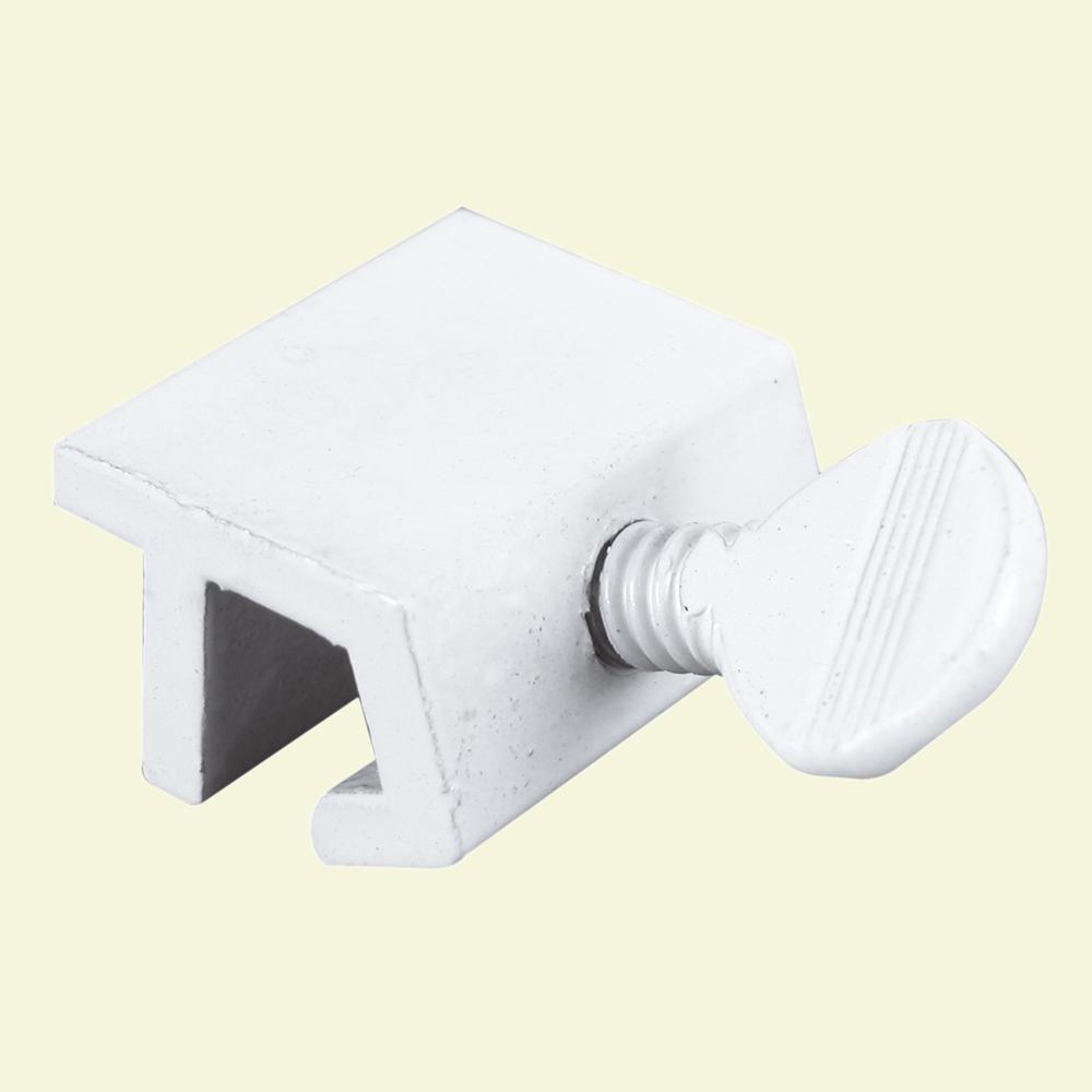 PrimeLine White Aluminum Sliding Window Lock with ThumbscrewU 9982