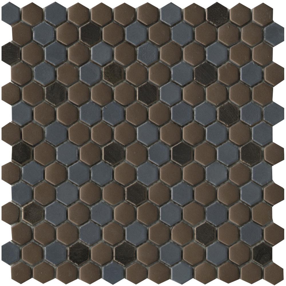 1 Sheet//1 SQFT 1 Hexagon Glass Mosaic Tile Hydra