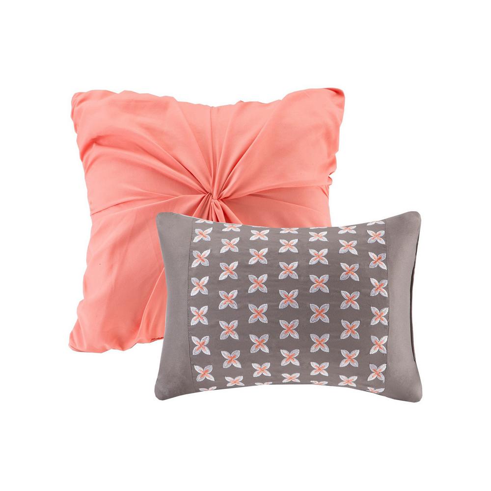 Intelligent Design Lily 5 Piece Coral Full Queen Comforter Set