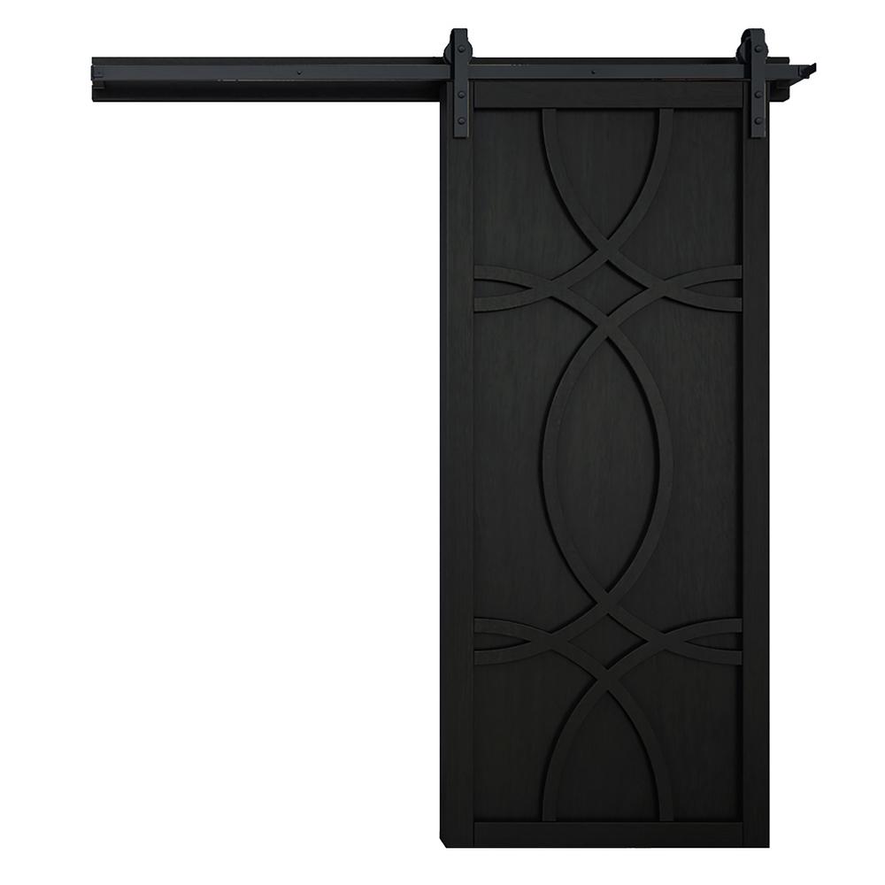 VeryCustom 42 in. x 84 in. Hollywood Midnight Wood Barn Door with