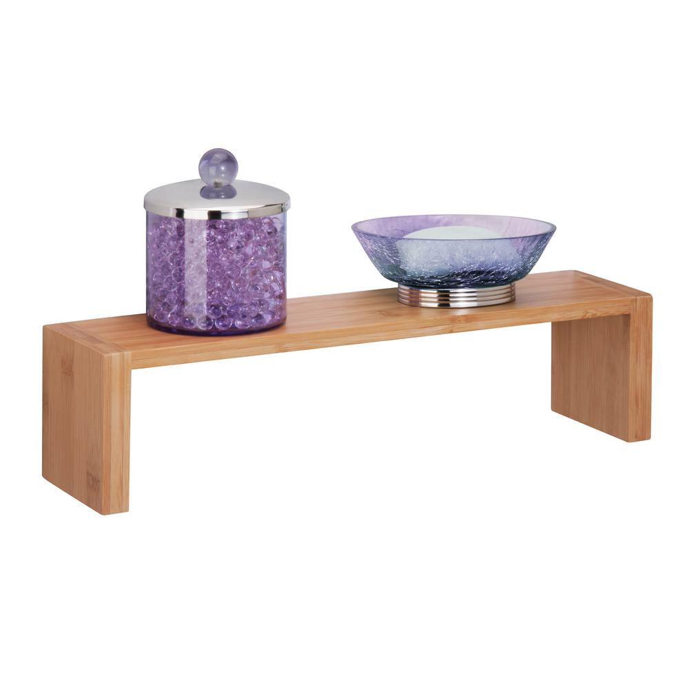 HoneyCanDo Wall Ledge Shelf Bamboo Decorative Organizer Brown Mounted