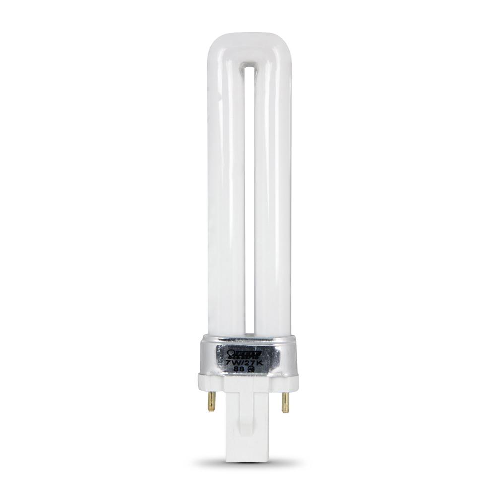 Feit Electric 13-Watt Equivalent PL CFLNI Twin Tube 2-Pin GX23 Base Compact Fluorescent CFL Light Bulb, Soft White 2700K (1-Bulb)