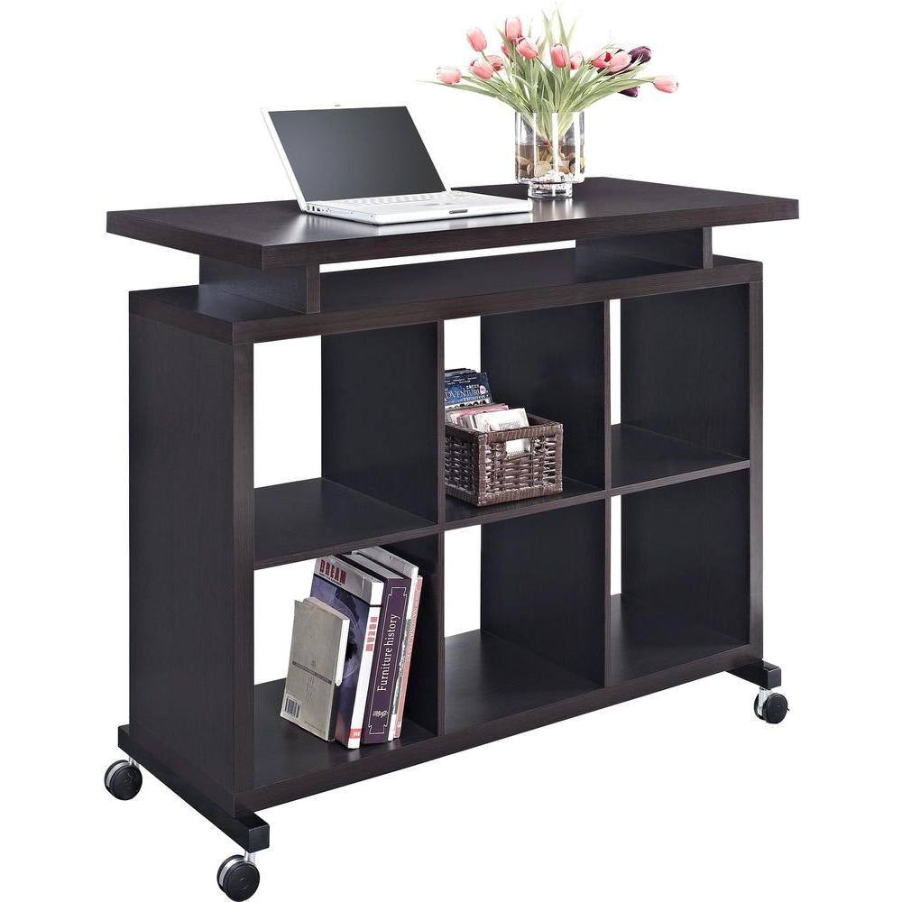 Altra Furniture Lincoln Espresso Standing Desk With Shelves Altra Furniture Lincoln Espresso Standing Desk With Shelves 9801196com The Home Depot