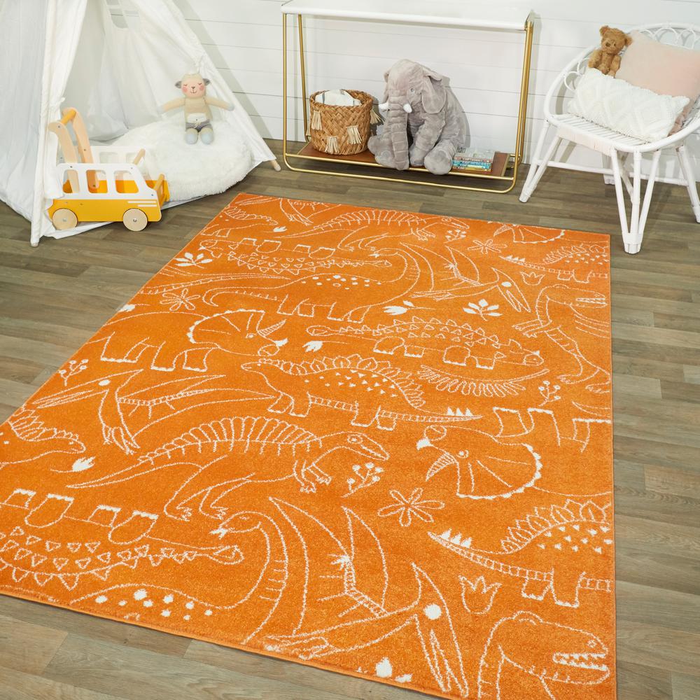orange nursery rug